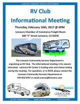 Community Services Dept. to host RV Club meeting Feb. 16